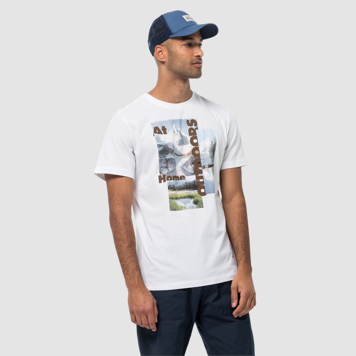 T-shirt Jack Wolfskin Lake Morning Hombre Blancos Mexico-5147892